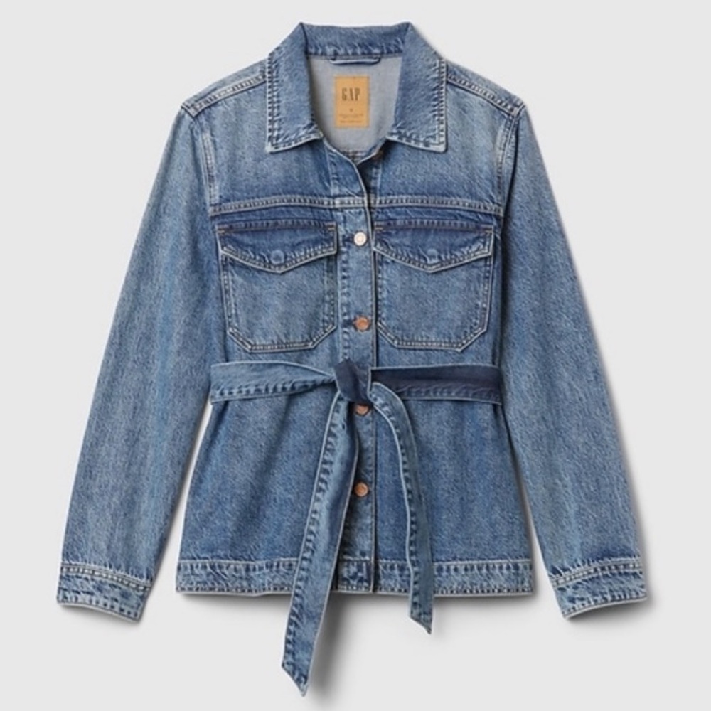 NWT GAP Denim Shirt Jacket with Belt